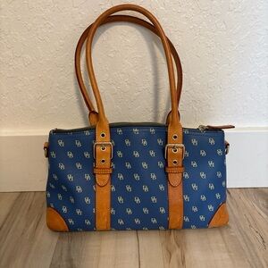 Blue and Tan Older Dooney and Burke Purse